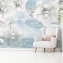 Jewelry White Lux Floral Wallpaper Mural