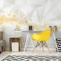 Geometric Yellow Trigon Pattern Wallpaper Mural