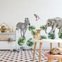 Kids Tropical Safari Animals Set Wall Decal Sticker