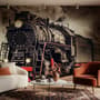 Papier peint panoramique Train Wagon Railway Vintage