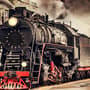 Papier peint panoramique Train Wagon Railway Vintage