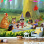 Papier peint panoramique animaux de dessin animé dans les bois