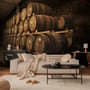 Vintage Wine Barrels Wallpaper Mural