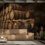 Vintage Wine Barrels Wallpaper Mural