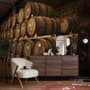 Vintage Wine Barrels Wallpaper Mural