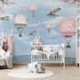 Cherry Blossom with Soft Hot Air Balloon Wallpaper Mural