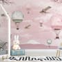 Cherry Blossom with Pink Hot Air Balloon Wallpaper Mural