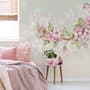 Watercolor Pink Begonia Flowers Wallpaper Mural