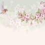 Watercolor Pink Begonia Flowers Wallpaper Mural