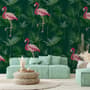 Pink Flamingo in der Tropischen Wald-Fototapete