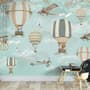 Hot Air Balloon with Animals Wallpaper Mural