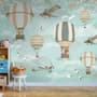 Hot Air Balloon with Animals Wallpaper Mural