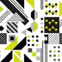 Black Yellow Geometric Shapes Wallpaper Mural