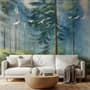 Watercolor Painting Misty Forestscape Wallpaper Mural