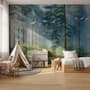 Watercolor Painting Misty Forestscape Wallpaper Mural