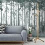 Dark Misty Forest with Horned Deer Wallpaper Mural