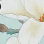 Pfau mit Magnolienblüte Fototapete