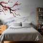 Snowy Mountainscape with Cherry Blossom Wallpaper Mural