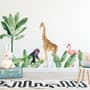 Kids Tropical Safari Animals Set Wall Decal Sticker