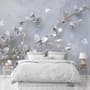 Artistic Magnolia Flowers and Branches Wallpaper Mural