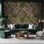 Charcoal Banana and Palm Leaves Wallpaper Mural