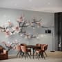 3D Look Pink Magnolia Blossom Wallpaper Mural