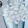 Blue Transparent Floral and White Butterflies Wallpaper Mural