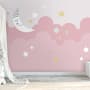 Cartoon Pinker Himmel und Mond Fototapete