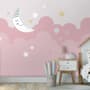 Cartoon Pinker Himmel und Mond Fototapete