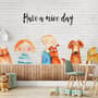 Papier peint panoramique petits enfants et chiens