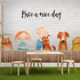 Papier peint panoramique petits enfants et chiens