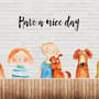 Papier peint panoramique petits enfants et chiens