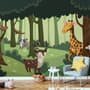 Cartoon Animals in the Forest Wallpaper Mural