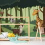 Cartoon Animals in the Forest Wallpaper Mural