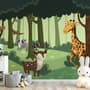 Cartoon Animals in the Forest Wallpaper Mural