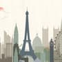 Paris City with Eiffel Tower and Amusement Park Wallpaper Mural