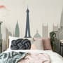Paris City with Eiffel Tower and Amusement Park Wallpaper Mural