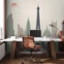 Paris City with Eiffel Tower and Amusement Park Wallpaper Mural