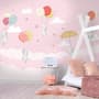 Rabbits with Air Balloon Wallpaper Mural