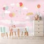 Rabbits with Air Balloon Wallpaper Mural
