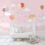 Rabbits with Air Balloon Wallpaper Mural
