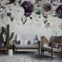 Papier peint panoramique art floral sombre