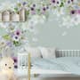 Purple Gray Poppy Flowers Wallpaper Mural