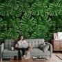 Green Tropical Leaves Wallpaper Mural