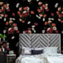 Chinese Red Floral Wallpaper Mural