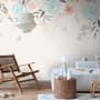 Vintage Soft Blue Vine Flowers Wallpaper Mural