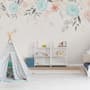 Vintage Soft Blue Vine Flowers Wallpaper Mural