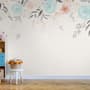 Vintage Soft Blue Vine Flowers Wallpaper Mural