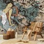 Retro Japanese Artistic Girl Wallpaper Mural