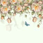 Vintage Orange Roses Wallpaper Mural